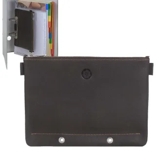 Stiftetui abheftbar Leder mocca 21x15cm | Sonnenleder Brentano Mäppchen. Der praktische Organizer zum Abheften für Ihre Schreibgeräte im Büro.