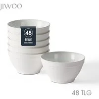 JIWOO Müslischale 6er Ø11,8cm, Frühstückschalen Eisschale Dessertschalen Schale, Keramik, (Set, 48-tlg), Porzellan Hochwertiges Schalen Cyan Mikrowellenofen Spülmaschine