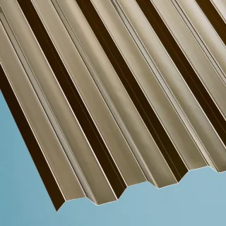 Polycarbonat Lichtplatte | Spundwand | 76/18 | 0,8 mm | Breite 1040 mm | bronze