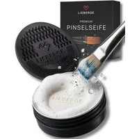 LIEBERGE Premium, 40g + hochwertige Pinsel Reinigungsmatte Pinselseife (Reinigungsset, [- 40g Gründliche Farbentfernung, Natur- & Synthetikpinsel)
