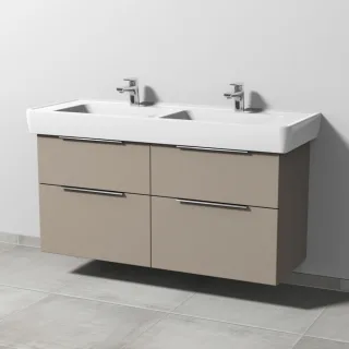 Sanipa 3way Waschtischunterbau zu Laufen Pro A Waschtisch mit 4 Auszügen, Sandgrau-Matt UF76067