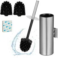 relaxdays WC-Reinigungsbürste Toilettenbürste zur Wandmontage, silber