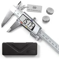 monzana Messschieber, 4-St., Digital Edelstahl 150mm mit LCD Display Box Ersatzbatterie Messlehre