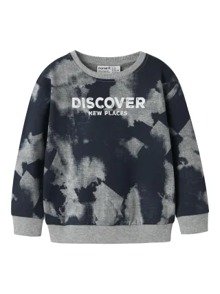 NAME IT - NMMTOMMY LS NREG SWEAT BRU grey melange - Gr. - 116