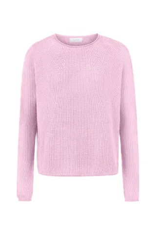 Rich & Royal - Seamless Crew-neck Half Cardigan soft orchid - Gr. - S