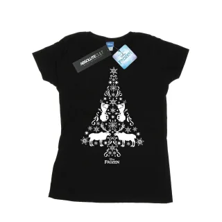 Disney - "Frozen Christmas Tree" T-Shirt für Damen (Schwarz)