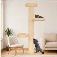 PET VIOLET Kratzbaum wandmontiert 185 cm hoch, XXL Katzenbaum I Premium Sisal Säulen, Kissen abnehmbar & waschbar, Premium Sisal, XXL Katzenbaum185 cm hoch