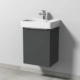 Sanipa 3way Waschtischunterbau zu Geberit Smyle Square Waschtisch mit 1 Tür, Anthrazit-Matt UM66822