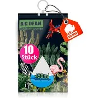BigDean Granulat-Luftentfeuchter 10er Pack XL Luftentfeuchter Kleiderschrank ohne Strom, für 0 m³ Räume, Entfeuchtung 0 l/Tag, Tank 0,4 l, Integrierter Haken zum Aufhängen, Fenster, Kleiderschrank, Regal