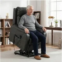 HOMCOM Relaxsessel Fernsehsessel mit Rollen (Ruhesessel, 1-St., Gepolsterter TV-Sessel), Mit Aufstehhilfe, elektrisch verstellbar, Zero-Gravity-Position
