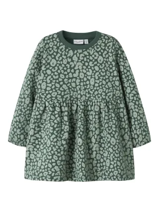 NAME IT - NMFVILUBA LS SWE DRESS BRU bistro green - Gr. - 104