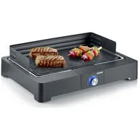 Severin Tischgrill PG 8567, plug-and-grill, keine Verbrennungsgefahr, gerippte Grillplatte