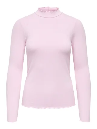 JDY - JDYFRANSISKA L/S HI-NCK TOP JR NOOS Pink Lady - Gr. - L