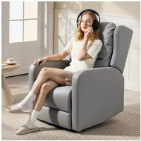 HOMCOM Massagesessel mit Fußstütze, Seitentasche (Elektrisch Relaxsessel, 1-St., Fernsehsessel), mit Fernbedienung, Grau