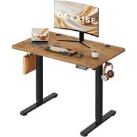 DEVAISE Schreibtisch Höhenverstellbarer Schreibtisch elektrisch 100×60 cm (Höhenverstellung 72–118 cm, Memory-Funktion für 3 Höhen, leise