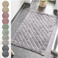 Andiamo Badematte Havanna, 50x80 cm, Badvorleger, Badezimmer Teppich, Höhe 7,5 mm, schnell trocknend, fußbodenheizungsgeeignet, Baumwolle, Polyester, rechteckig, Badematte, Badteppich, Uni Farben, Hoch-Tief Effekt, verschiedene Designs