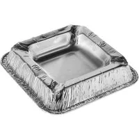 PAPSTAR Aschenbecher 50 Einweg-Aschenbecher Alu 2,2x12,5x12,5cm