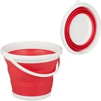 relaxdays Falteimer Faltbarer Eimer 10 Liter, (1-tlg), rot