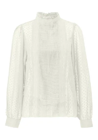 Q/S designed by - Transparente Chiffonbluse weiß - Gr. - 40