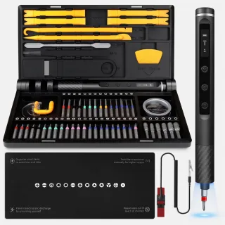 71-in-1 Electric Screwdriver Set Cordless Magnetic Bits 180rpm Type-C Rechargeable LED Display Multi Gear Torque PC Phon