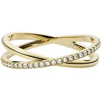 Fossil Fingerring Schmuck Geschenk Edelstahl Ring ALL STACKED UP, Mit Zirkonia (synth)