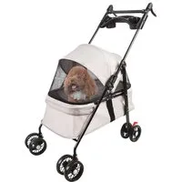JEOBEST Hundebuggy Hundewagen Haustiere Buggy, (1-tlg), Haustierbuggy, Faltbar, Sicherheitsgurt, Getränkehalter