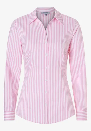 MORE & MORE - gestreifte Hemdbluse rosa - Gr. - 42
