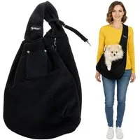 Purlov Tiertransporttasche Känguru-Trage Hundetasche bis 5 kg, Weiche Polsterung und ergonomischer Hüftgurt
