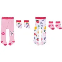 Zapf Creation® Puppenkleidung 836064 BABY born Strumpfhosen+Socken, 2sort. 43cm