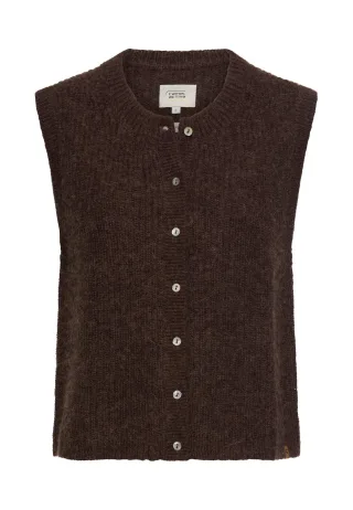 camel active - Strickweste mit Knopfleiste brown - Gr. - L