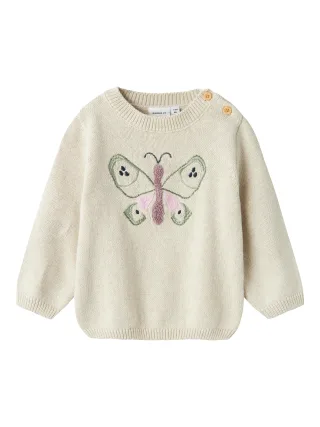NAME IT - NBFBEFLI LS KNIT peyote melange - Gr. - 68
