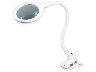 FYSIC LED-Tischlupenleuchte FL-20LED, mit Klemme, 1,75 x Vergrößerung, weiß