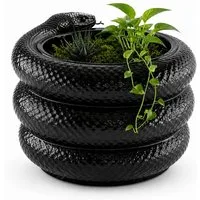 Alpha Electronics Dekovase Schlangen Vase Modern, Designer Pflanzgefäß in Schwarz & Weiß (Sparangebot, 1 St., hochwertiger 3D Druck), Moderne Wohnzimmer Deko M & XL