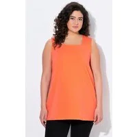 Ulla Popken Longshirt Longtop Classic Fit Carré-Ausschnitt ärmellos