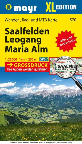 Mayr Wanderkarte Saalfelden - Leogang - Maria Alm XL 1:25.000: Wander- Rad- und Mountainbikekarte extra grossdruck reiß- und wetterfest