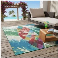 Sansibar Teppich Rantum Beach SA-024, rechteckig, Höhe: 5 mm, Flachgewebe, modernes Design, Motiv Surfboard, In- & Outdoor geeignet