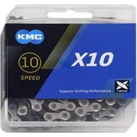 KMC Fahrradkette KMC X10 10s Kette 114 Glieder grau - zuverlässige 10-fach Schaltungske