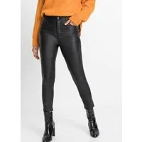 bonprix Stretch-Hose mit Lederoptik, Slim Fit Passform, mit Push-up Effekt