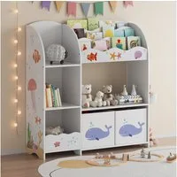 en.casa Kinderregal, »Lysekil« 100 x 93 x 30 cm mit Aqua Dream Motiv