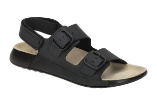 Ecco 20690302001 COZMO Damen Sandale Schwarz Echtleder Klettverschluss