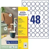 Avery Zweckform Etiketten Etiketten rund A4 30mm 10 Bogen/480 Etiketten weiß