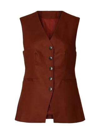 selected women - SLFFITTED VILKA VEST Cherry Mahogany - Gr. - 36