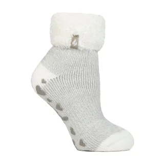 Damen Rippstrick-Bündchen Thermo-Bett-Socken zum Entspannen