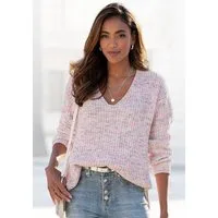 Buffalo V-Ausschnitt-Pullover aus weichem Chenille, Strickpullover, kuschelig weich