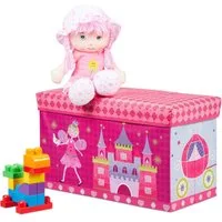 relaxdays Spielzeugtruhe Sitzbox für Kinder (1 St), Prinzessin