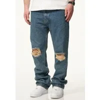 DAILY COTTON Straight-Jeans DCPARADERA Herren Lange Hose Jeans Ripped Straight-Fit