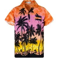 King Kameha Hawaiihemd Beach Eclectic Funky Hawaii-Hemd, Herren, Kurzarm, Front-Tasche