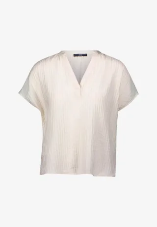 zero - Crinkle-Bluse mit V-Ausschnitt eggnog - Gr. - 38