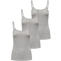 ONLY Spaghettitop Only Damen 3er-Pack Basic Spaghetti-Träger Top