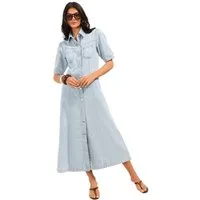 Friends Like These Jeanskleid Friends Like These Denim-Midaxi-Hemdblusenkleid (1-tlg)